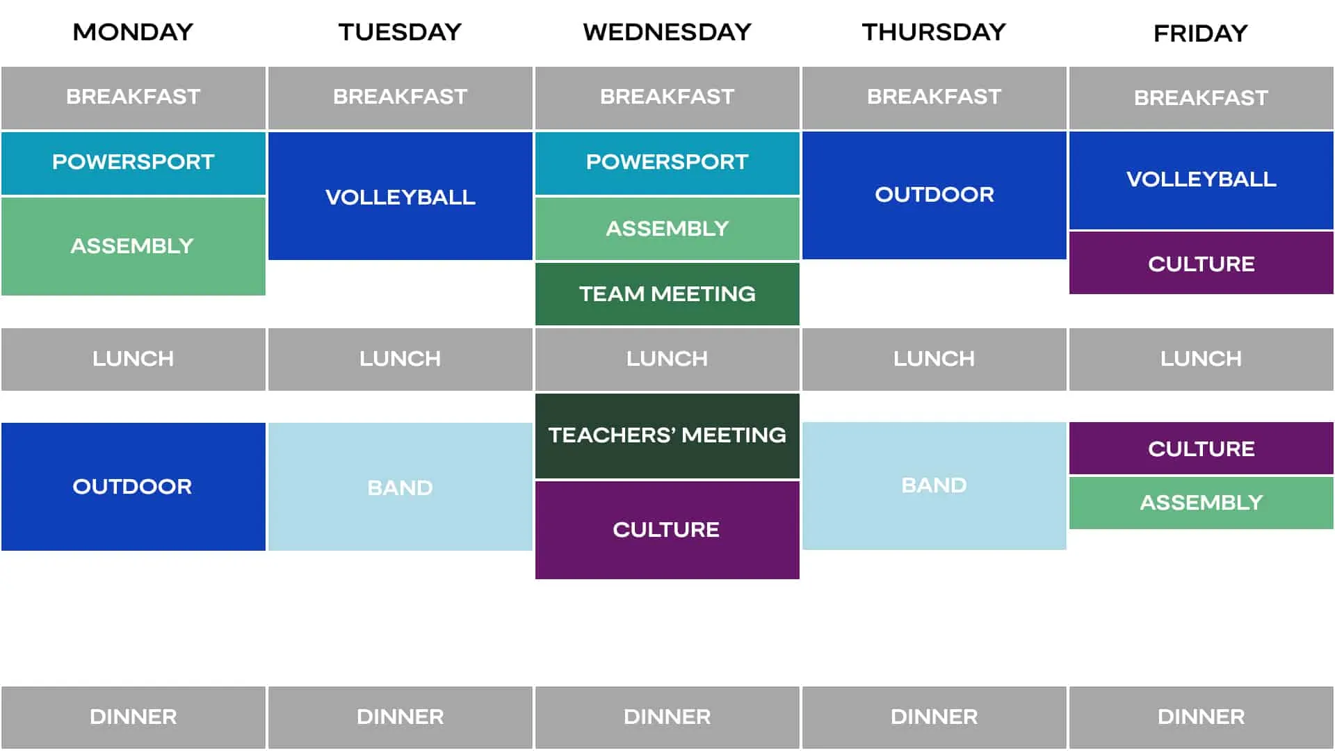 Timetable